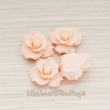 CB.191 // Bloom Rose Flower Flat Back Cabochon, 4 Pc