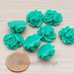 CB.214-01 // Full Bloom Rose Flower Flat Back Cabochon, 4 Pc