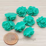 CB.214-01 // Full Bloom Rose Flower Flat Back Cabochon, 4 Pc