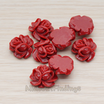 CB.214-01 // Full Bloom Rose Flower Flat Back Cabochon, 4 Pc