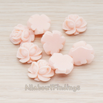 CB.214-01 // Full Bloom Rose Flower Flat Back Cabochon, 4 Pc