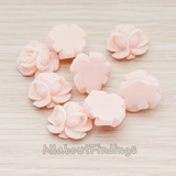 CB.214-01 // Full Bloom Rose Flower Flat Back Cabochon, 4 Pc