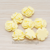 CB.214-01 // Full Bloom Rose Flower Flat Back Cabochon, 4 Pc