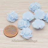 CB.214-01 // Full Bloom Rose Flower Flat Back Cabochon, 4 Pc