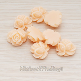 CB.214-01 // Full Bloom Rose Flower Flat Back Cabochon, 4 Pc