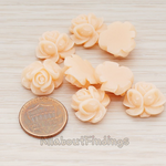 CB.214-01 // Full Bloom Rose Flower Flat Back Cabochon, 4 Pc