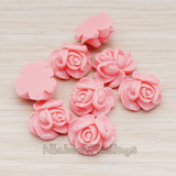 CB.214-01 // Full Bloom Rose Flower Flat Back Cabochon, 4 Pc