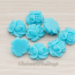 CB.214-01 // Full Bloom Rose Flower Flat Back Cabochon, 4 Pc