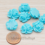 CB.214-01 // Full Bloom Rose Flower Flat Back Cabochon, 4 Pc