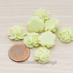 CB.214-01 // Full Bloom Rose Flower Flat Back Cabochon, 4 Pc