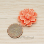 CB.218 // Large Camellia Wild Flower Flat Back Cabochon, 2 Pc