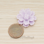 CB.218 // Large Camellia Wild Flower Flat Back Cabochon, 2 Pc