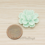 CB.218 // Large Camellia Wild Flower Flat Back Cabochon, 2 Pc