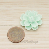 CB.218 // Large Camellia Wild Flower Flat Back Cabochon, 2 Pc