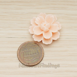 CB.218 // Large Camellia Wild Flower Flat Back Cabochon, 2 Pc