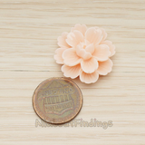 CB.218 // Large Camellia Wild Flower Flat Back Cabochon, 2 Pc