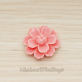 CB.218 // Large Camellia Wild Flower Flat Back Cabochon, 2 Pc