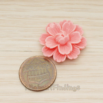 CB.218 // Large Camellia Wild Flower Flat Back Cabochon, 2 Pc