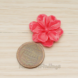 CB.230 // Large Cosmos Wild Flower Flat Back Cabochon, 2 Pc