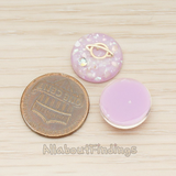 CB.300-01 // Small Holographic Crust Saturn and Moon View Cabochon, 2Pc