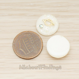 CB.300-01 // Small Holographic Crust Saturn and Moon View Cabochon, 2Pc