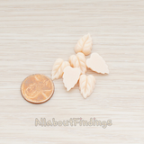 CB.506 // Small Leaf Flat Back Cabochon, 6 Pc