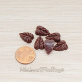 CB.506 // Small Leaf Flat Back Cabochon, 6 Pc