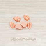 CB.506 // Small Leaf Flat Back Cabochon, 6 Pc