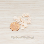 CB.602 // Tiny Hibiscus Flower Flat Back Cabochon, 10 Pc