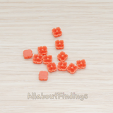 CB.602 // Tiny Hibiscus Flower Flat Back Cabochon, 10 Pc