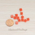 CB.602 // Tiny Hibiscus Flower Flat Back Cabochon, 10 Pc