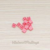 CB.602 // Tiny Hibiscus Flower Flat Back Cabochon, 10 Pc