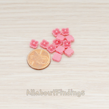 CB.602 // Tiny Hibiscus Flower Flat Back Cabochon, 10 Pc