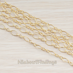 CH.005-02 // Large Textured Diamond n Round Shape Link Chain, 1 Meter