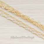 CH.005-01 // Textured Diamond n Round Shape Link Chain, 1 Meter