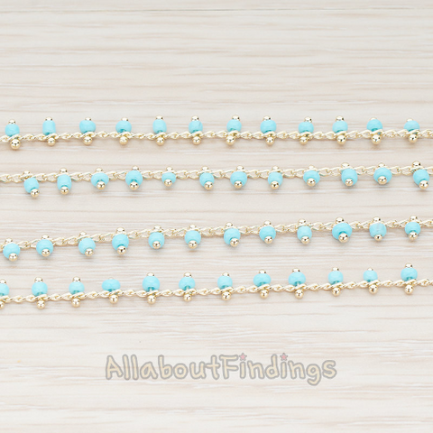 CH.040 // Color Stone Ball Chain, 1 Meter