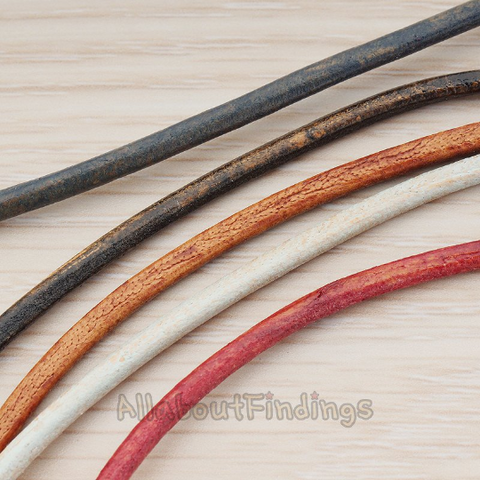 CH.099 // Colored Leather Round Tube Cord Chain, 1 yd