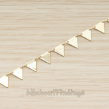 CH.142 // Triangle Banner Flag Tag Linked Chain, 1 Meter