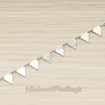 CH.142 // Triangle Banner Flag Tag Linked Chain, 1 Meter