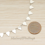 CH.142 // Triangle Banner Flag Tag Linked Chain, 1 Meter