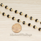 CH.146 // Black Ball Glass Beads Chain, 1 Meter