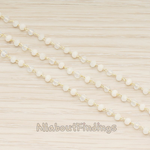 CH.147 // Glass Quartz Small Beaded Link Chain, 1 Meter