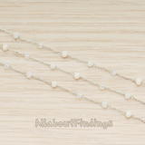 CH.149 // Glass Quartz Beads Cable Chain, 1 Meter