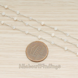 CH.149 // Glass Quartz Beads Cable Chain, 1 Meter