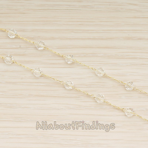 CH.151 // Glass Crystal Beads Chain, 1 Meter