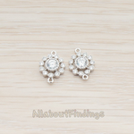 CN.007 // Crystal Cubic Zirconia Setting Sunflower CZ Connector, 2 Pc