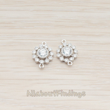 CN.007 // Crystal Cubic Zirconia Setting Sunflower CZ Connector, 2 Pc