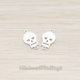 CN.024 // Double Loops Skull Connector, 2 Pc