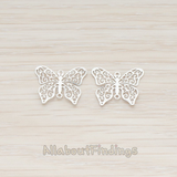 CN.052 // Filigree Butterfly Connector, 6 Pc