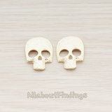 CN.055 // Saw Textured Skull Connector, 2 Pc